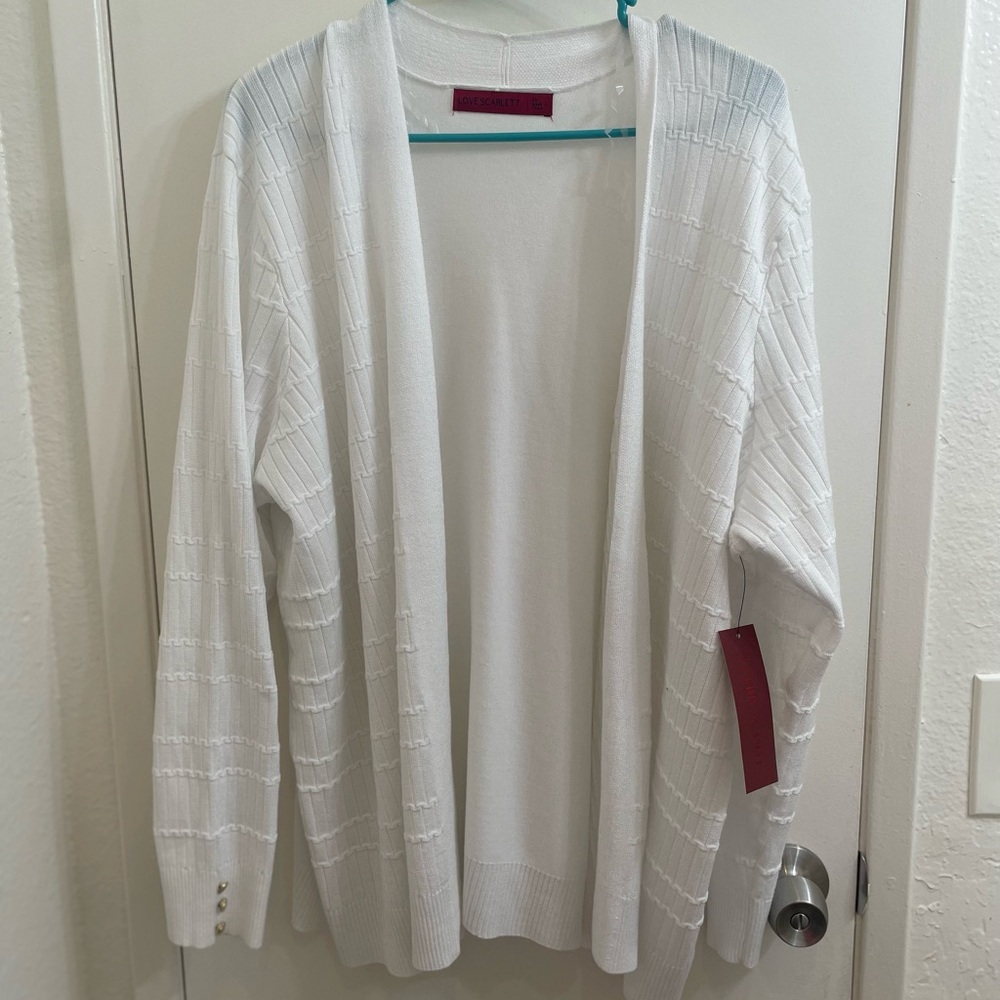White Open-Front Sweater